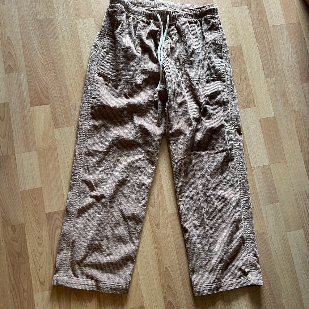 Aerie Corduroy Wide Leg Baggy Pants Medium(Short) Camel